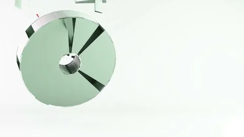 Abstract flying rotating 3d ring shape building from small elements Stock Footage 72890158