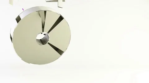 Abstract flying rotating 3d ring shape building from small elements Stock Footage 72927439