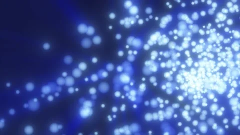 Abstract flying small round blue glowing particles of bokeh and glare with .. Video stock 225730068