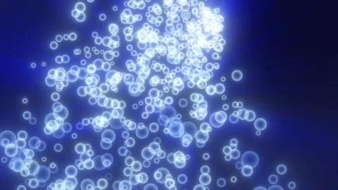 Abstract flying small round blue glowing bright bokeh particles, bubbles an.. イラスト素材