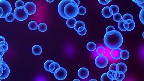 Abstract flying soap bubbles on a gradient background. Stock Footage 254676440