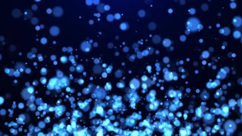 Abstract flying stream of blue glowing particles and bokeh dots 動画素材 280655255