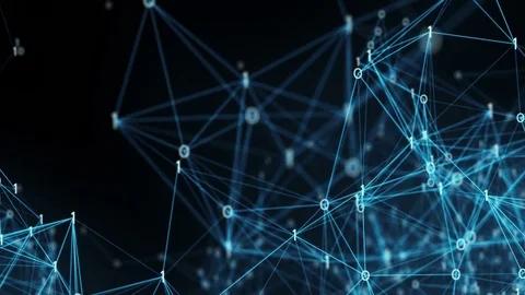 Abstract Flying Through Digital Binary Data Networks Alpha Matte Stock Footage 73750578