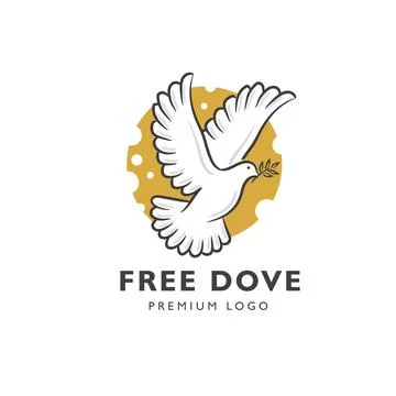 Abstract flying white dove vector Illustrazione stock