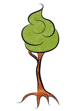 Abstract foam tree, vector illustration Stock Illustration