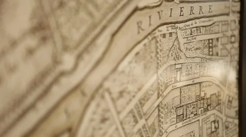 Abstract Focus Pull Of Wall Map Stock Footage 34284765