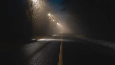 Abstract fogy road Stock Photos