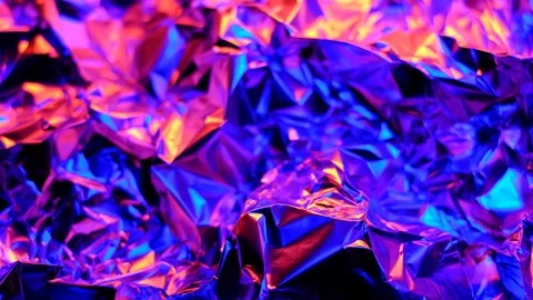 Abstract foil in changing neon lights Stock Footage 87888658