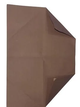 Abstract folded brown paper geometry with sharp edges on transparent backgr.. Stock Photos