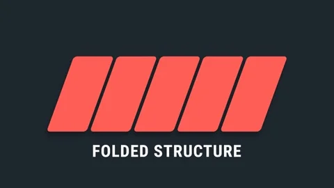 Abstract folded structure geometry on black background modern minimalist de.. Stock Footage 337655684