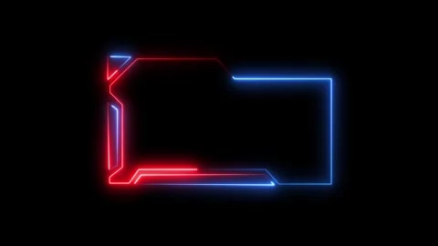 Abstract folder icon with glowing red and blue neon lines, futuristic digit.. Video stock 337805495