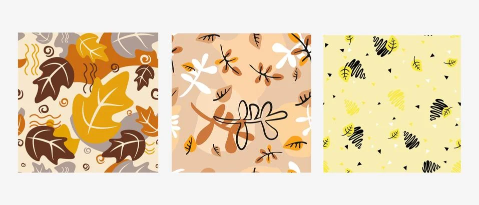 Abstract foliage patterns made in various colors, camouflage. Stock Illustration