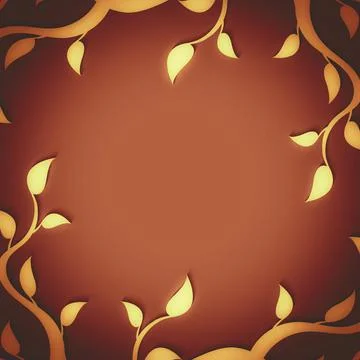 Abstract foliate frame Ilustração Stock