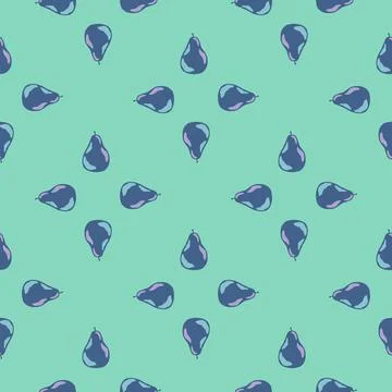 Abstract food seamless pattern with navy blue pearl elements. Turquoise light Stockillustratie