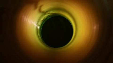 Abstract Footage of ring with black background. Abstract colorful footage Stock Footage 180914519