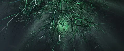 ABSTRACT FOREST ANIMATION SCENE WITH EPIC TREE BRANCHES Stock Footage 156520805
