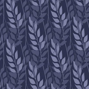 Abstract forest grass and branch seamless pattern. Vector illustration Illustrazione stock