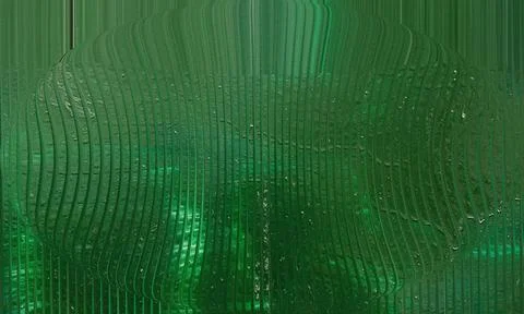 Abstract Forest Green Spherical Distortion with Ribbed Glass Texture and Ve.. 스톡 일러스트