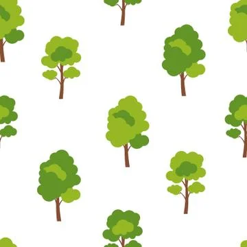 Abstract Forest Tree Seamless Pattern Background. Vector Illustration Stock Illustration