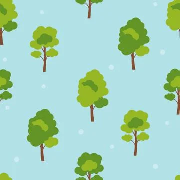 Abstract Forest Tree Seamless Pattern Background. Vector Illustration Stock Illustration
