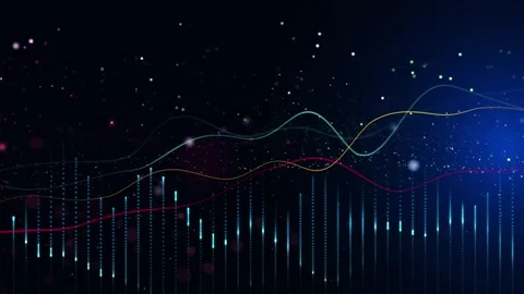 Abstract Forex Trading Chart. Colorful Financial Market Growth Data Background Vidéo 334558860