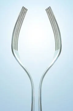 Abstract fork making tall wine glass Stock Photos