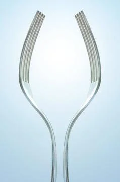 Abstract fork making tall wine glass Stock Photos