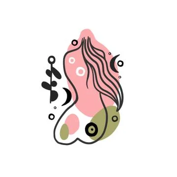 Abstract form drawing style.Decoration element isolated in white background Stock Illustration