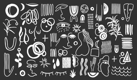 Abstract form drawing style.Decoration element isolated in white background Stock Illustration