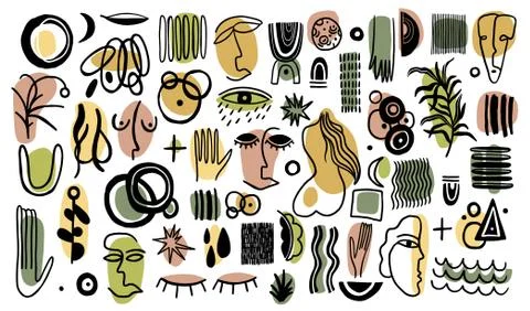 Abstract form drawing style.Decoration element isolated in white background Stock Illustration