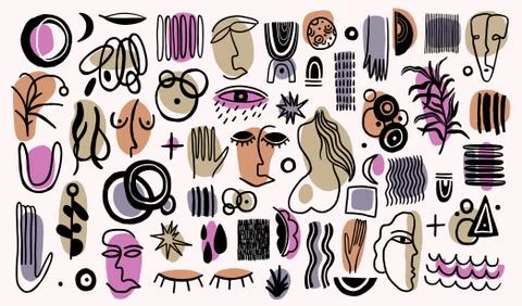 Abstract form drawing style.Decoration element isolated in white background Stock Illustration