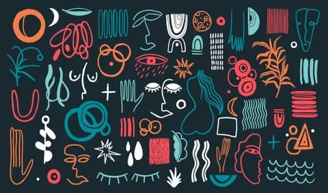 Abstract form drawing style.Decoration element isolated in white background Stock Illustration