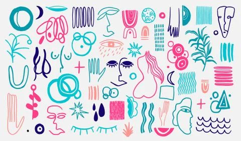 Abstract form drawing style.Decoration element isolated in white background Stock Illustration