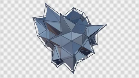 Abstract form from floating triangles. Seamless loop. Alpha channel Stock Footage 229998283