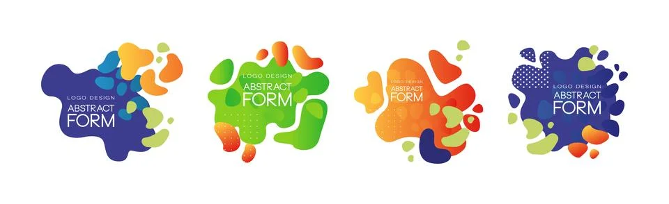 Abstract Form Logo Design with Graphic Shape Vector Set Stock Illustration
