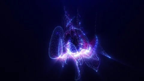 Abstract form of plasma from particles with light background, fluid plasma Stock Footage 281841766