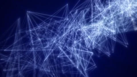 Abstract formation of interconnected white luminous lines creating a web of.. Stock Illustration