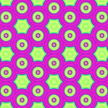 Abstract  forming a pattern of stars and circles in green and purple colors 스톡 일러스트