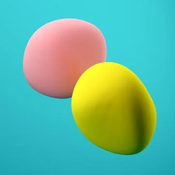 Abstract forms on blue background 3 D illustration Stock Illustration