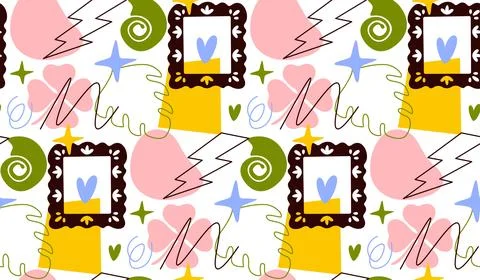 Abstract forms seamless pattern. Repeating design element for printing on fabric Stock Illustration