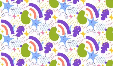 Abstract forms seamless pattern. Repeating design element for printing on fabric Stock Illustration