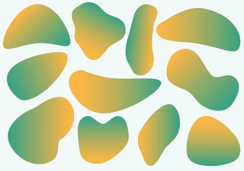 Abstract forms of yellow-green liquid gradient Stock Illustration