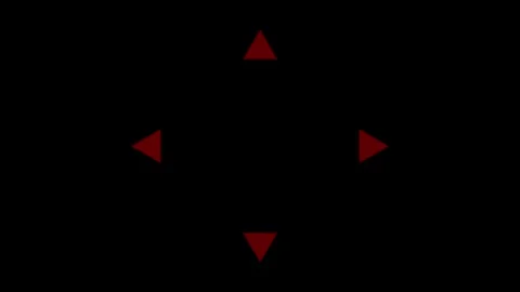 Abstract four direction arrow sign icon animation isolated on black background Stock Footage 327727435