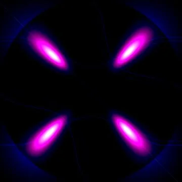 Abstract Four-Point Magenta Light Beams and Blue Wave Overlay Stock Illustration