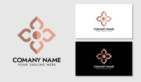 Abstract Four square Flower Logo Design template Stock Illustration
