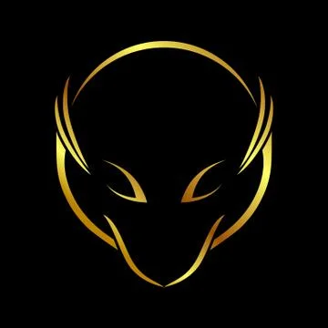 Abstract Fox Lines Gold Line Art Symbol Emblem Stock Illustration