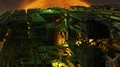 Abstract fractal art 3d surreal space station power station fly by glaring sun HD Footage
