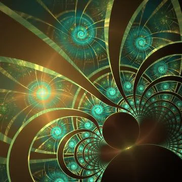 Abstract fractal art background pattern of infinite lines and spirals Stockillustratie
