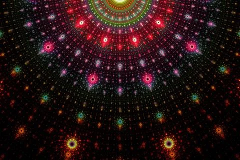Abstract fractal art background pattern on a dark background. Stock Illustration