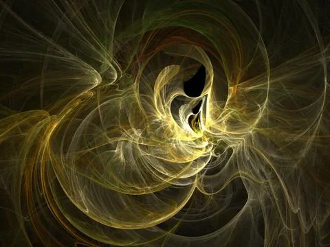 Abstract fractal background. Computer generated graphics. Yellow explosion. Stock Illustration